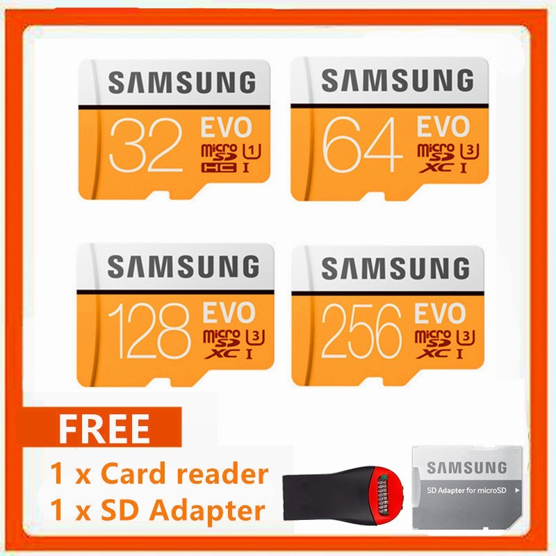 ♥COD + Thẻ Nhớ TF CF Class10 Chính Hãng 100% SAMSUNG U3 Micro SD 512GB/256GB/128GB C10