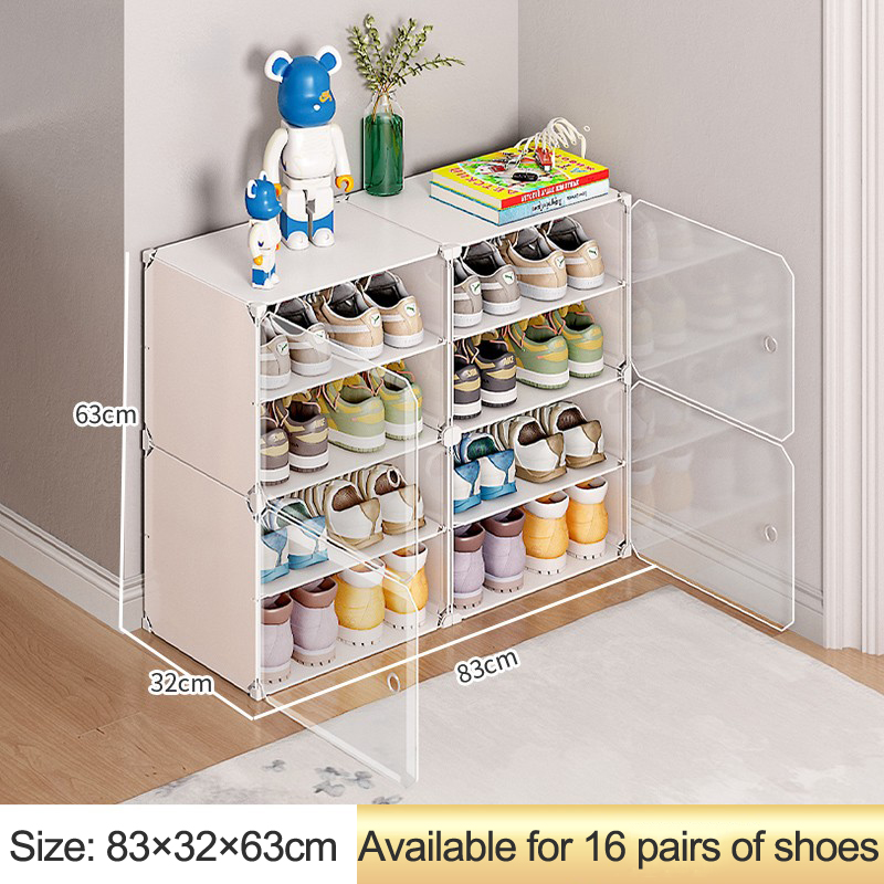 Large Shoe Storage Box with Magnetic Door 12 Pack Clear Plastic ...