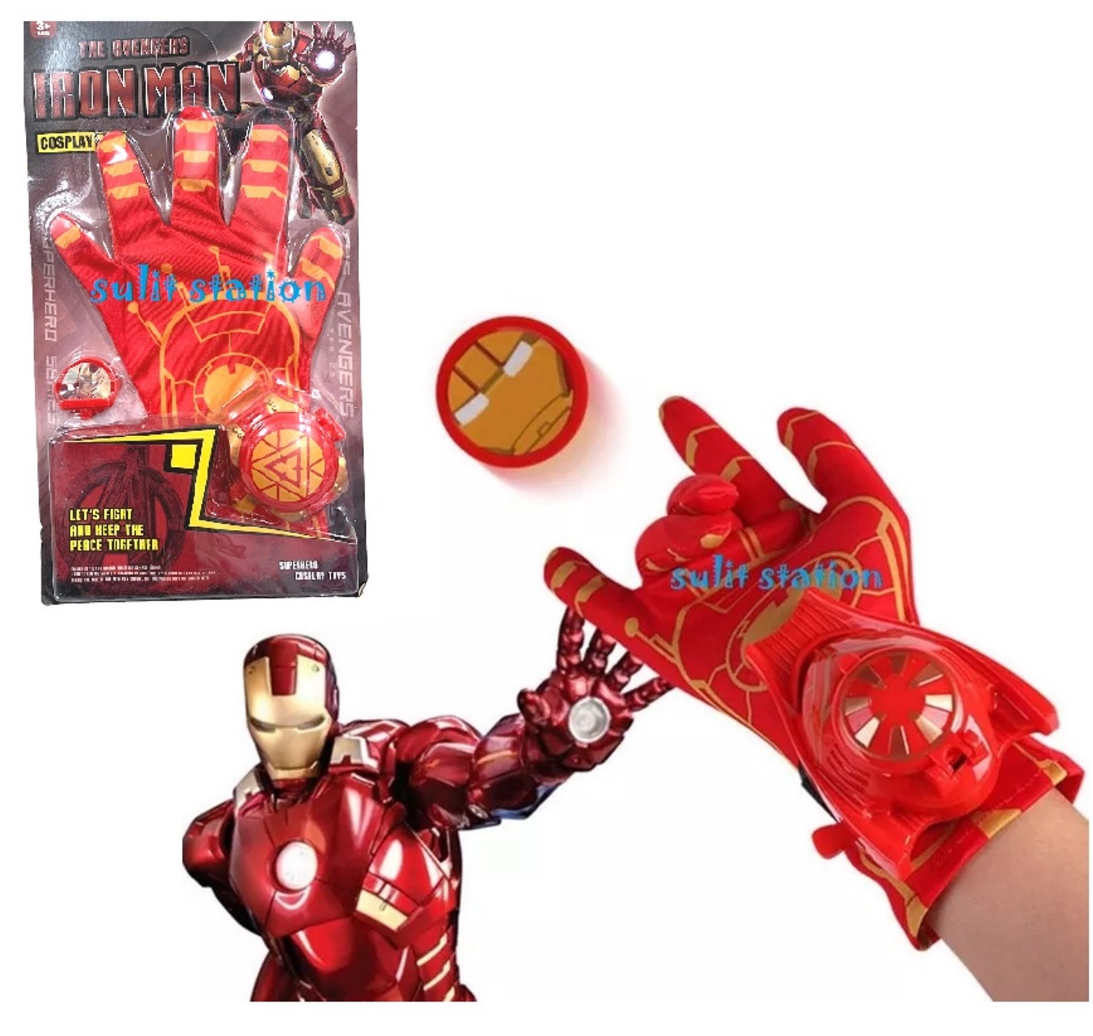 SUPER HERO AVENGERS IRON IRONMAN MAN COSPLAY COSTUME DISC CHIPS STRIKER