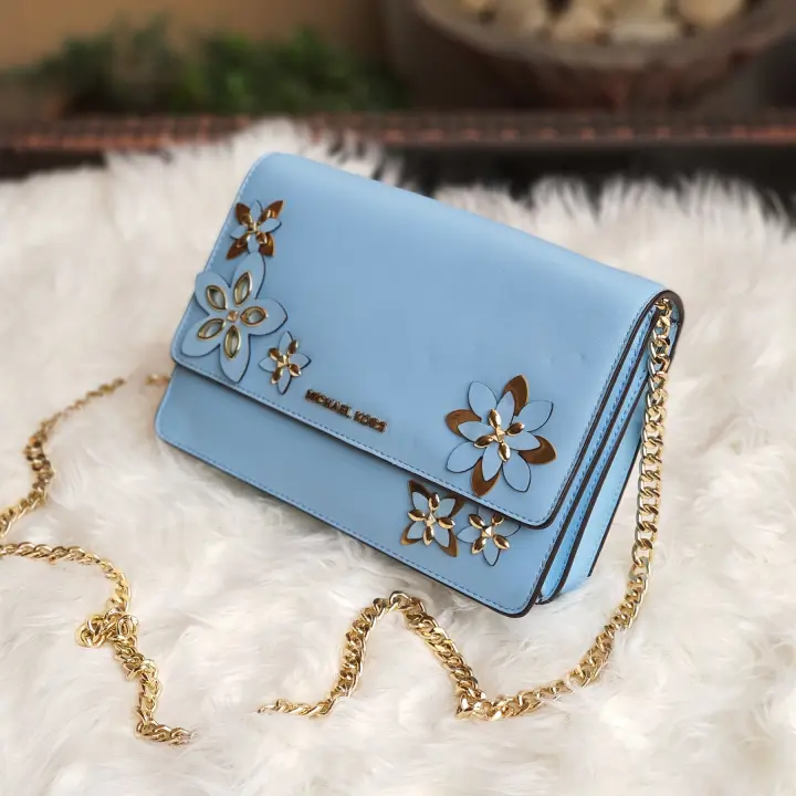 michael kors blue sling bag