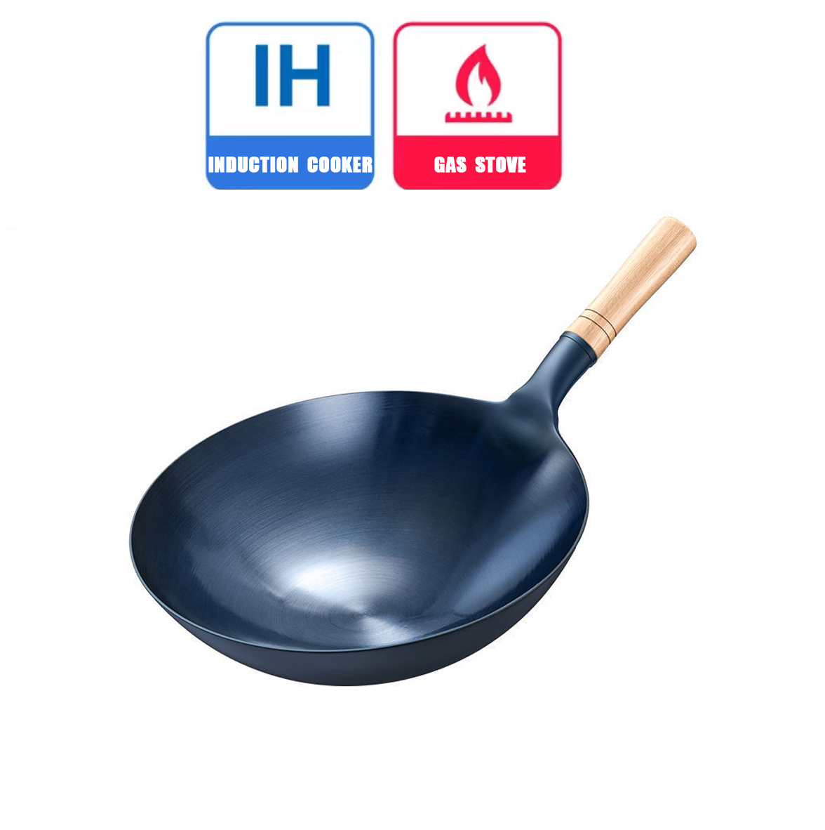 LaVie Authentic Chinese Non stick Wok Pan (Heavy Duty) Carbon Steel Pan