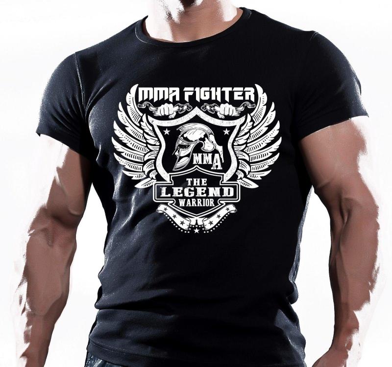 [YP]SPARTAN WARRIOR MMA FIGHTER Gym BLACK Cotton T-Shirt UFC WWF Mens t shirt top