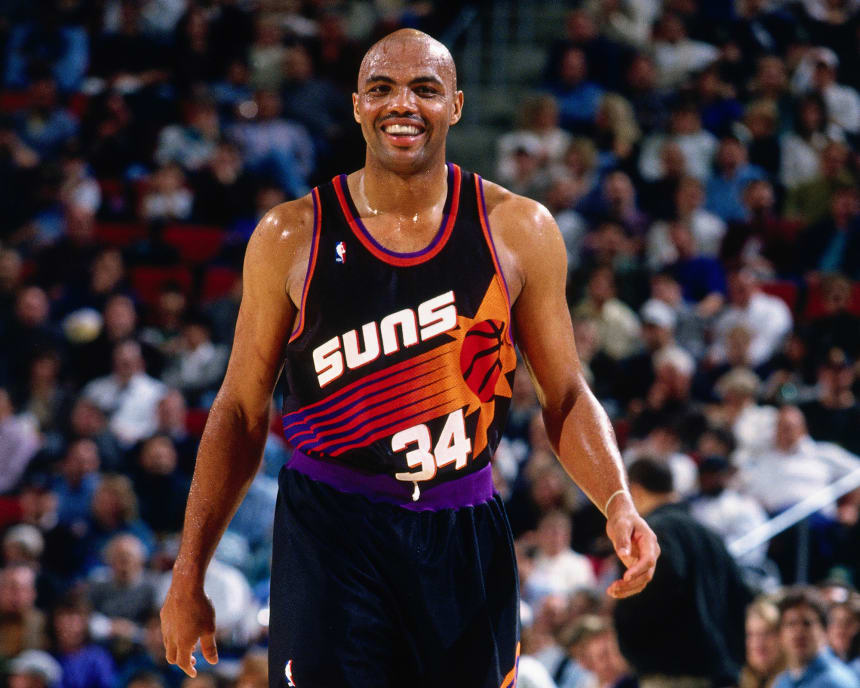 Phoenix Suns #34 Charles Barkley Retro Black Basketball Jersey Size S-XXL 