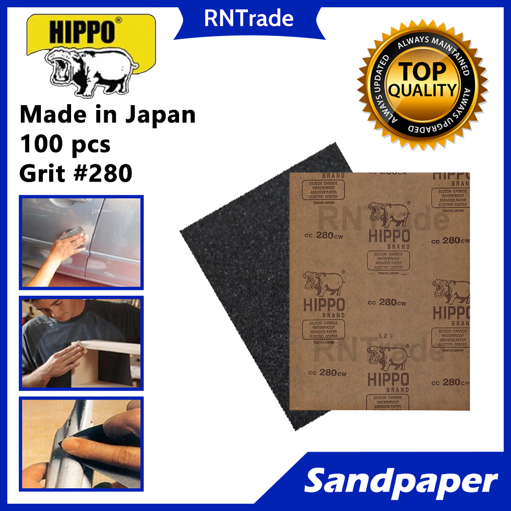 HIPPO Sandpaper Grit 280, 100 pcs, Made in Japan Lazada PH
