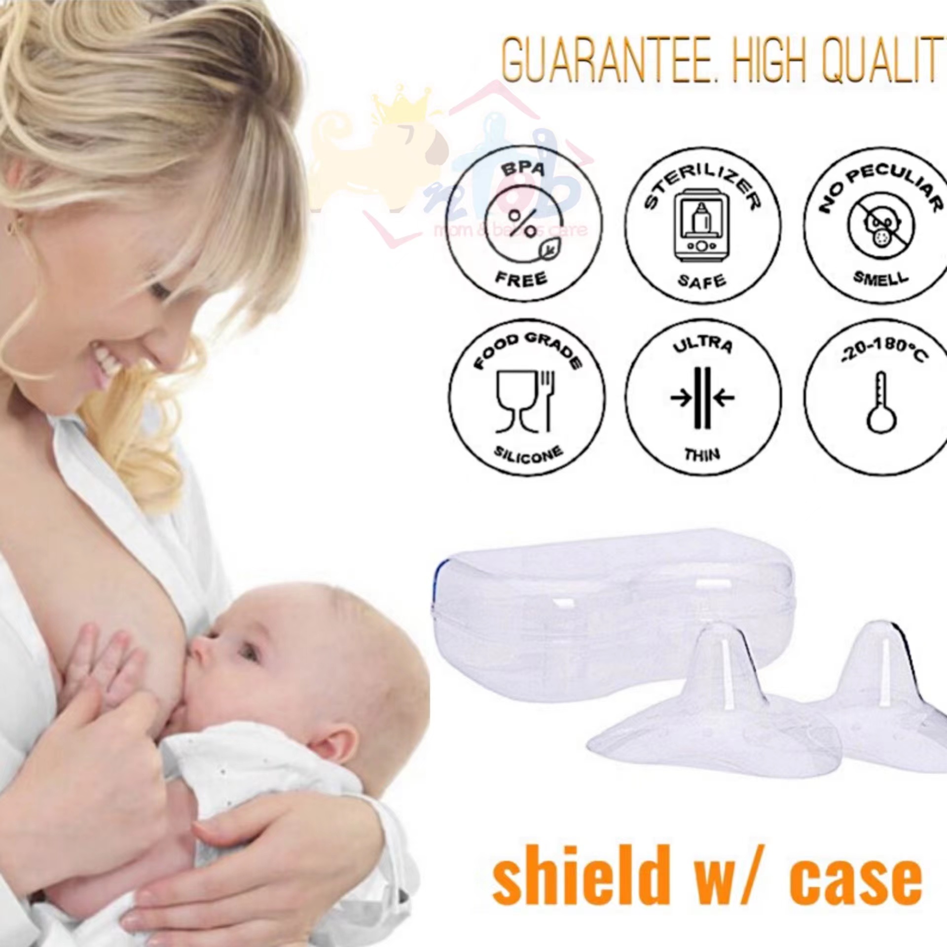 HNTOB kids 1 Pair Soft Triangular Natural Fit Silicone Nipple Shield