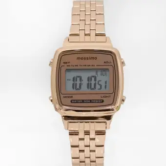 gold metal watch