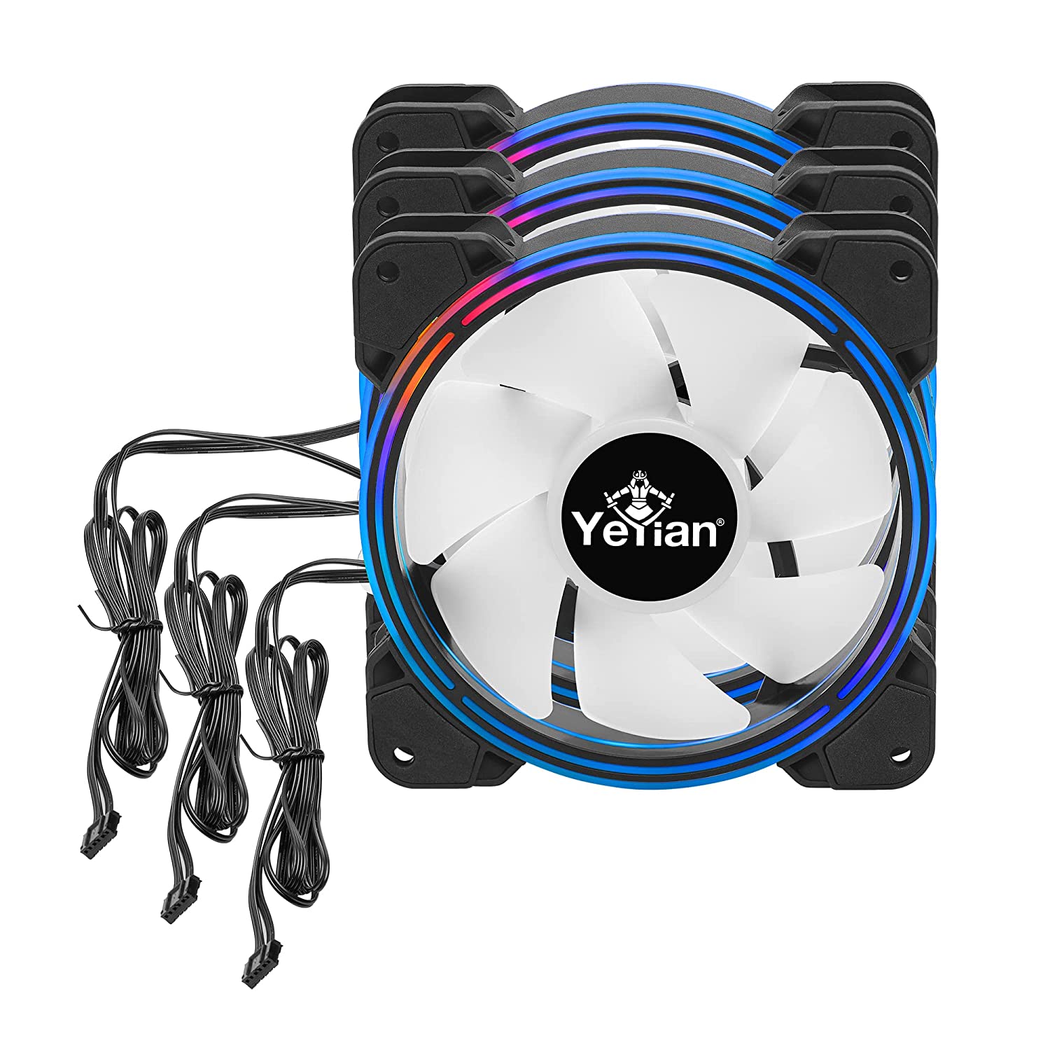 YEYIAN 120mm Addressable RGB PC Case LED Fans with Light Strips and ...