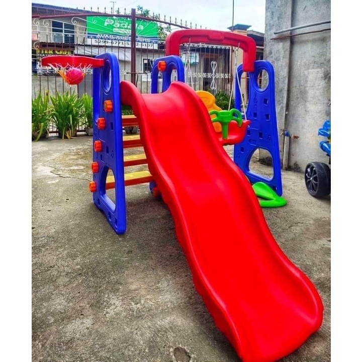 3IN1 SLIDE BIG PLAYGROUND SLIDE SWINGBASKETBALL Lazada PH