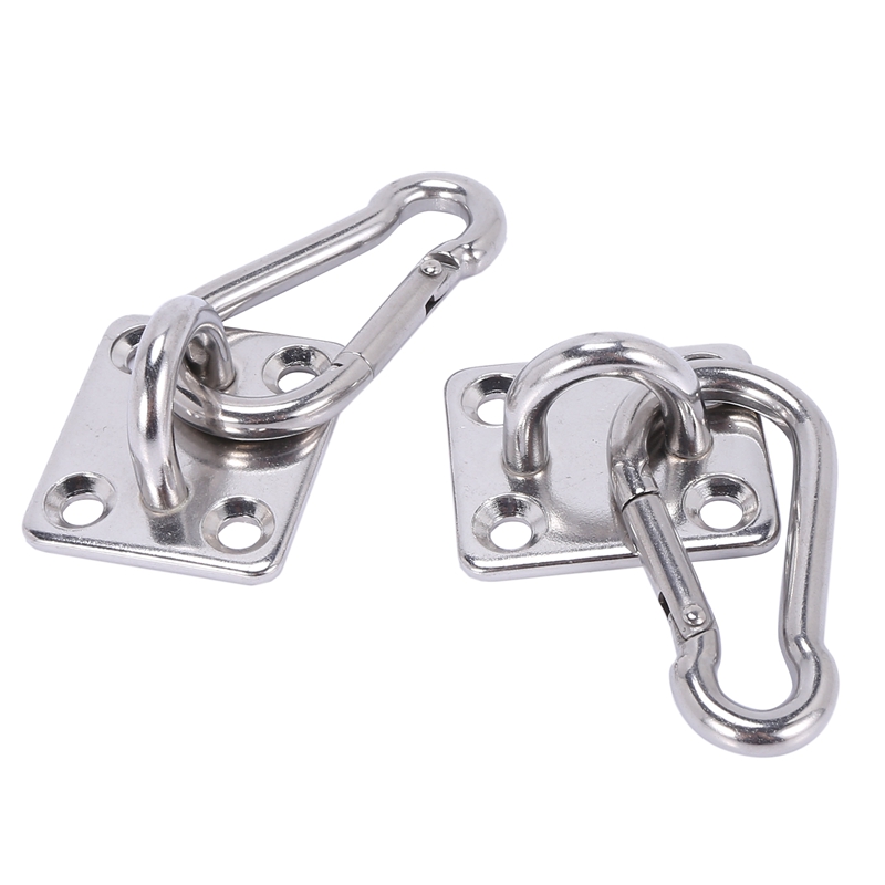 2 Sets Of Suspended Ceiling Wall Mount U-Shaped Hooks Stainless Steel Heavy Duty Multi-Function Hammock Hammock Hook Metal Base Plate with Hook