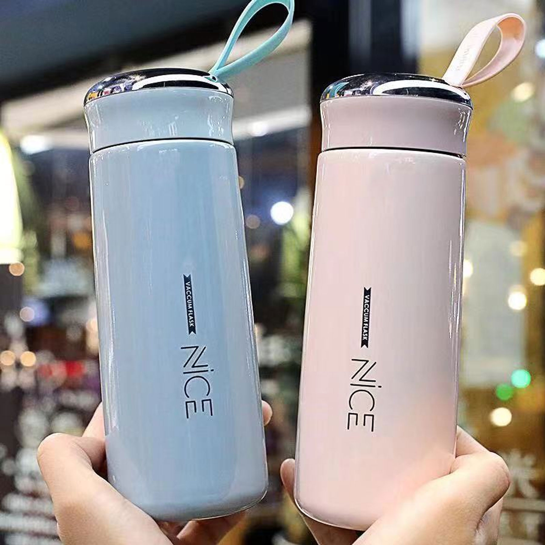 Nice Cup Glass Bottle Tumbler Creative Leakproof Water Cup 400ml Double