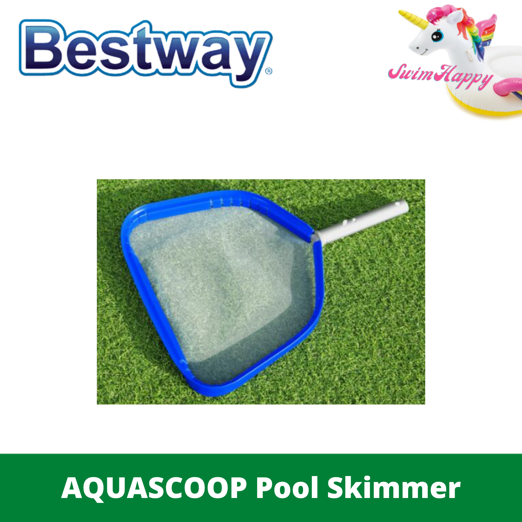 SwimHappy Bestway FlowClear 58659 AquaScoop | Skimmer 34cm PH Deluxe 40cm Head Lazada x