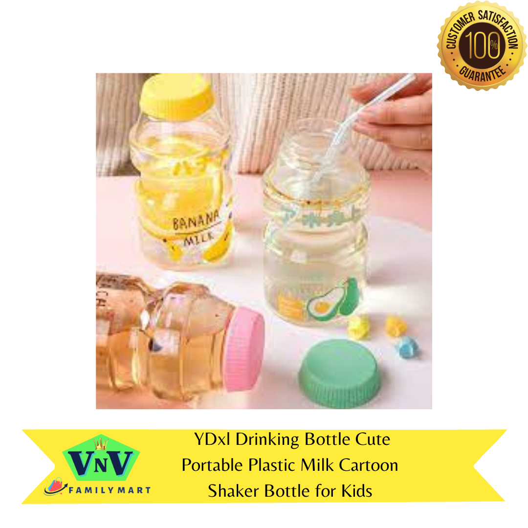 Drinking Bottle Cute Portable Plastic Milk Cartoon Shaker Bottle