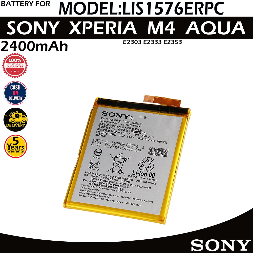 BATTERIA ORIGINALE SONY per XPERIA M4 AQUA 2400MAH LIS1576ERPC E2303 RICAMBIO