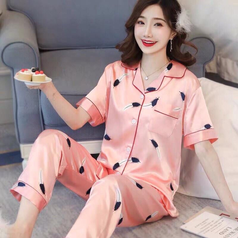 CAND Korean Women Silk Pajama Terno High Quality Sleepwear Lazada PH