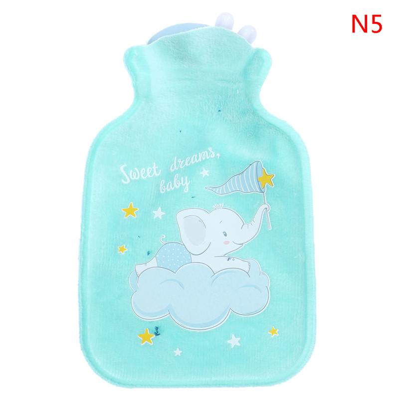 Hot Water Bottle Rubber Bag Cute Cartoon Warm Relaxing Safe Heat Cold Large