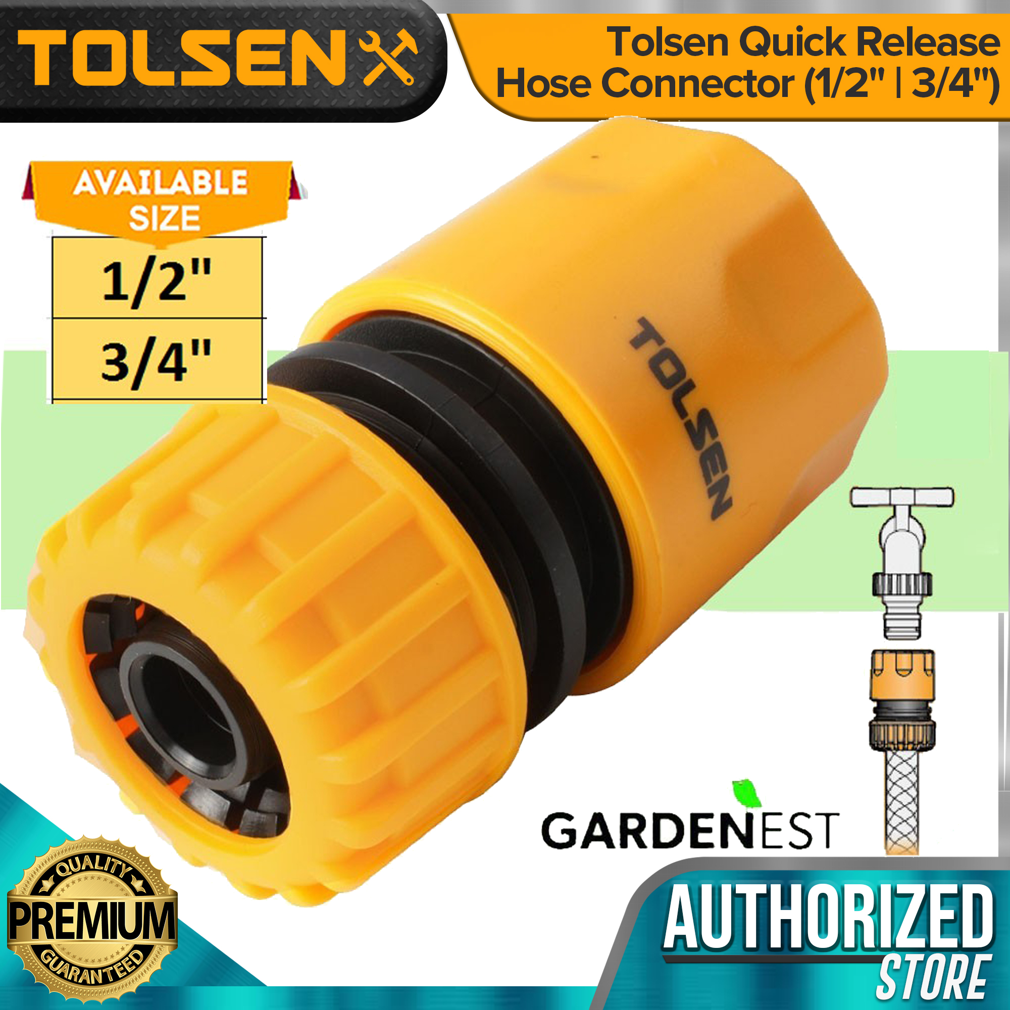 Tolsen Quick Release Hose Connector (1/2" 3/4") Lazada PH