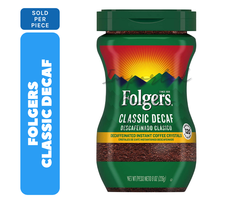 Folgers Classic Decaf Instant Coffee Crystals, 226g Lazada PH