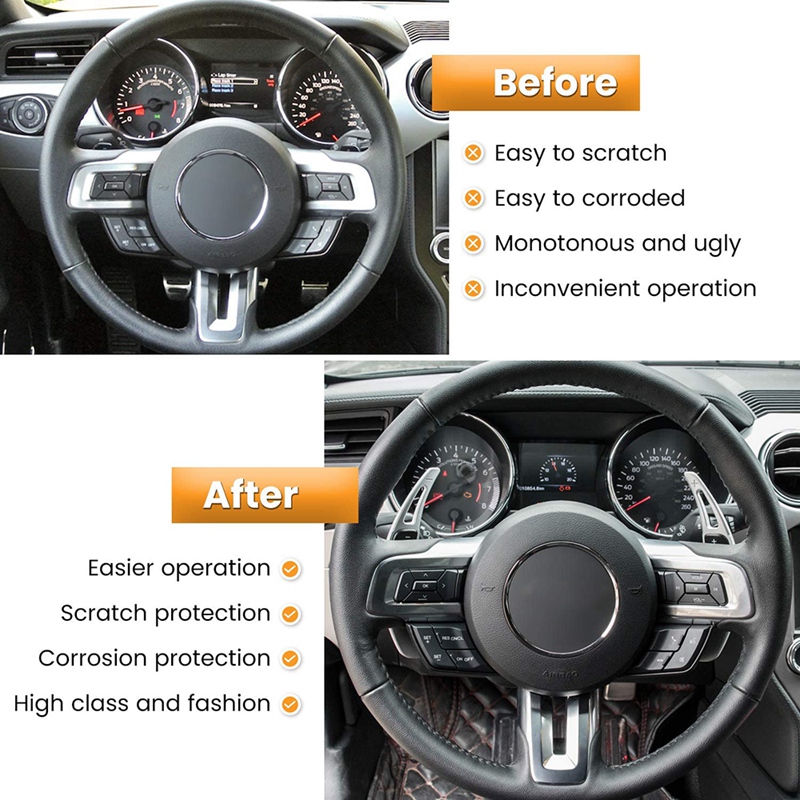 NS 2PCS For Hyundai LA FESTA 2019 Steering Wheel Shift Paddle Shifter Extension Red