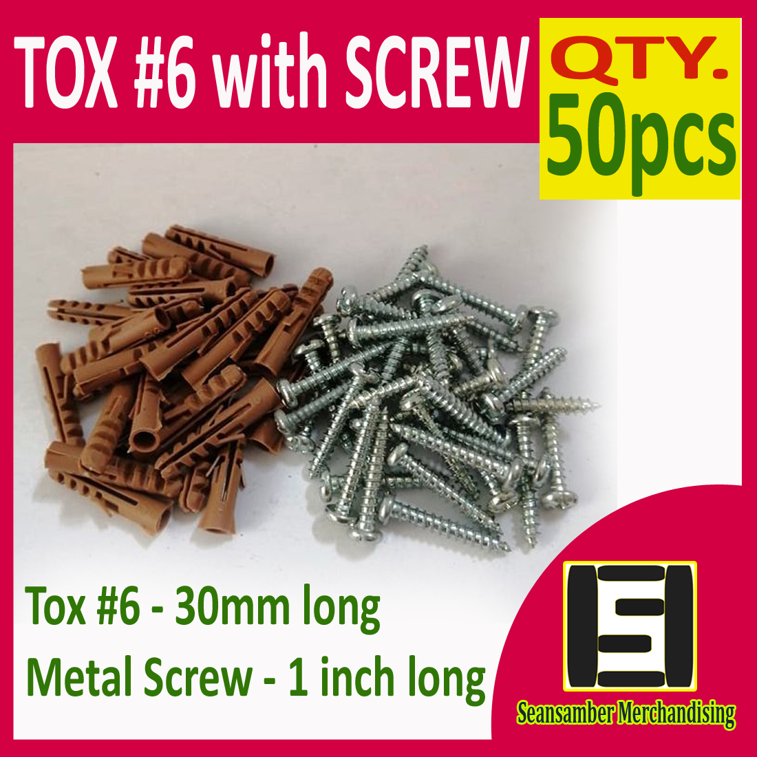 Tox No.6 With Screw For Wall Plug Anchor 50pcs Lazada PH
