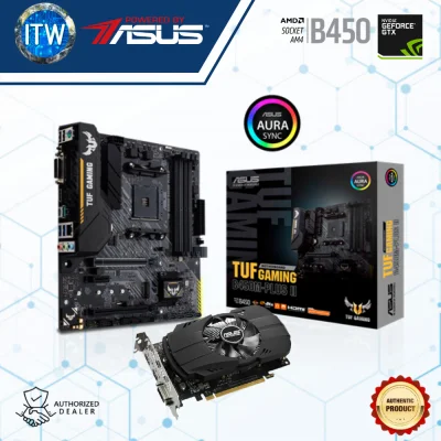 ASUS TUF GAMING B450M-PLUS II gaming motherboard W/ ASUS Phoenix GeForce® GTX 1050Ti 4GB GDDR5