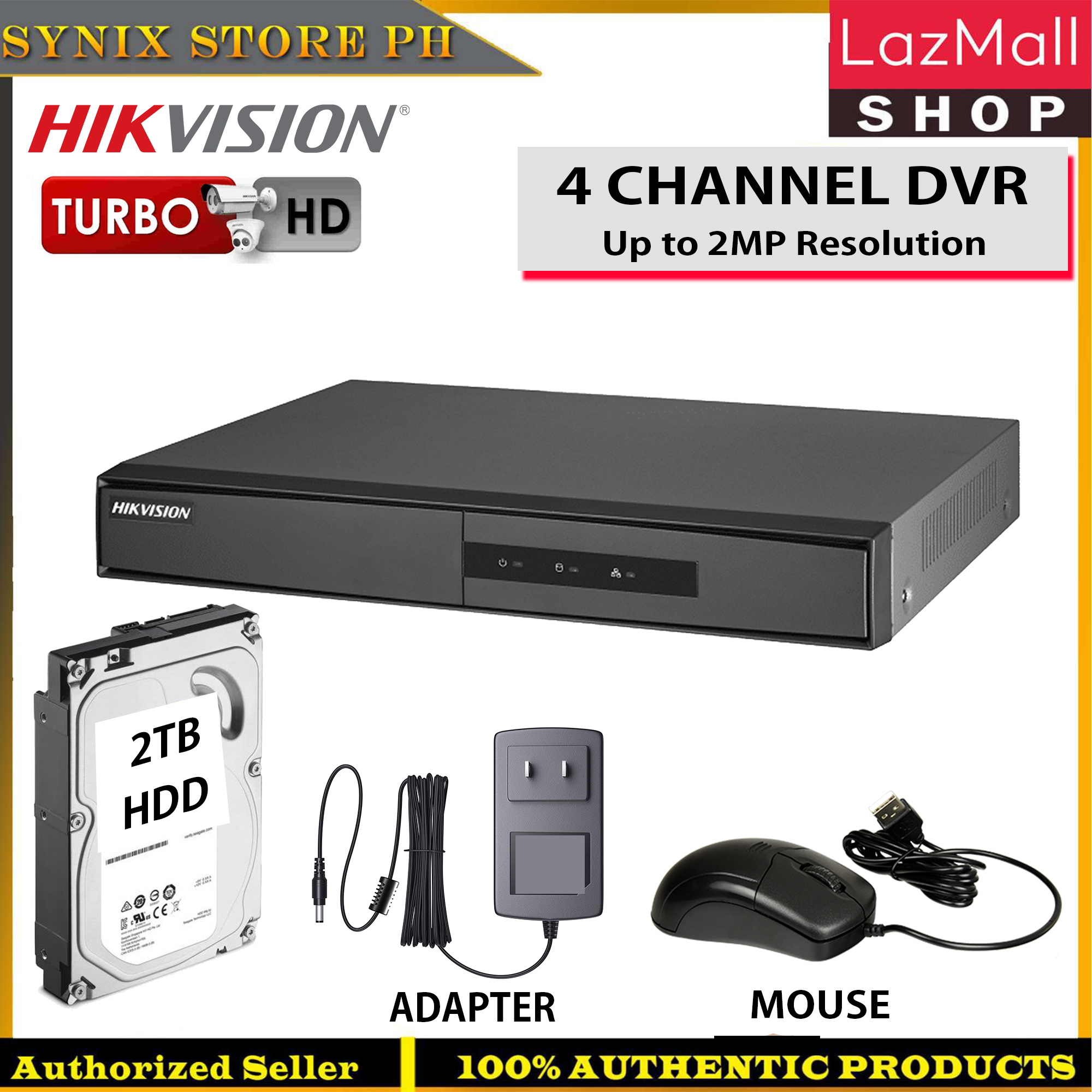 HIKVISION TURBO HD DVR 4 CHANNEL Digital video Recorder with or w