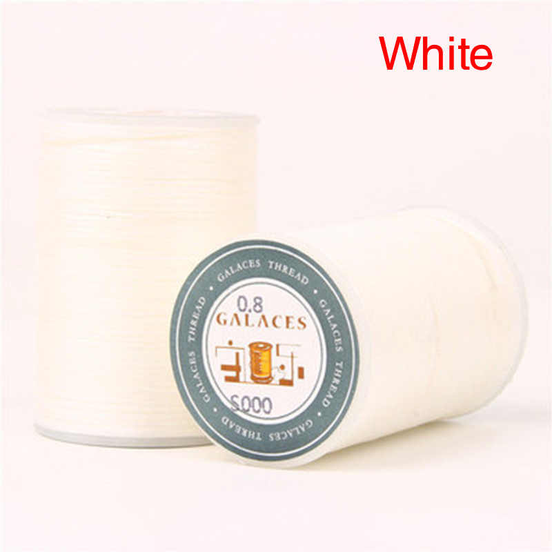 P5u7 1roll dây dính polyester dây phẳng 150d 0,8mm 90m chỉ may bằng vải sáp da thủ công