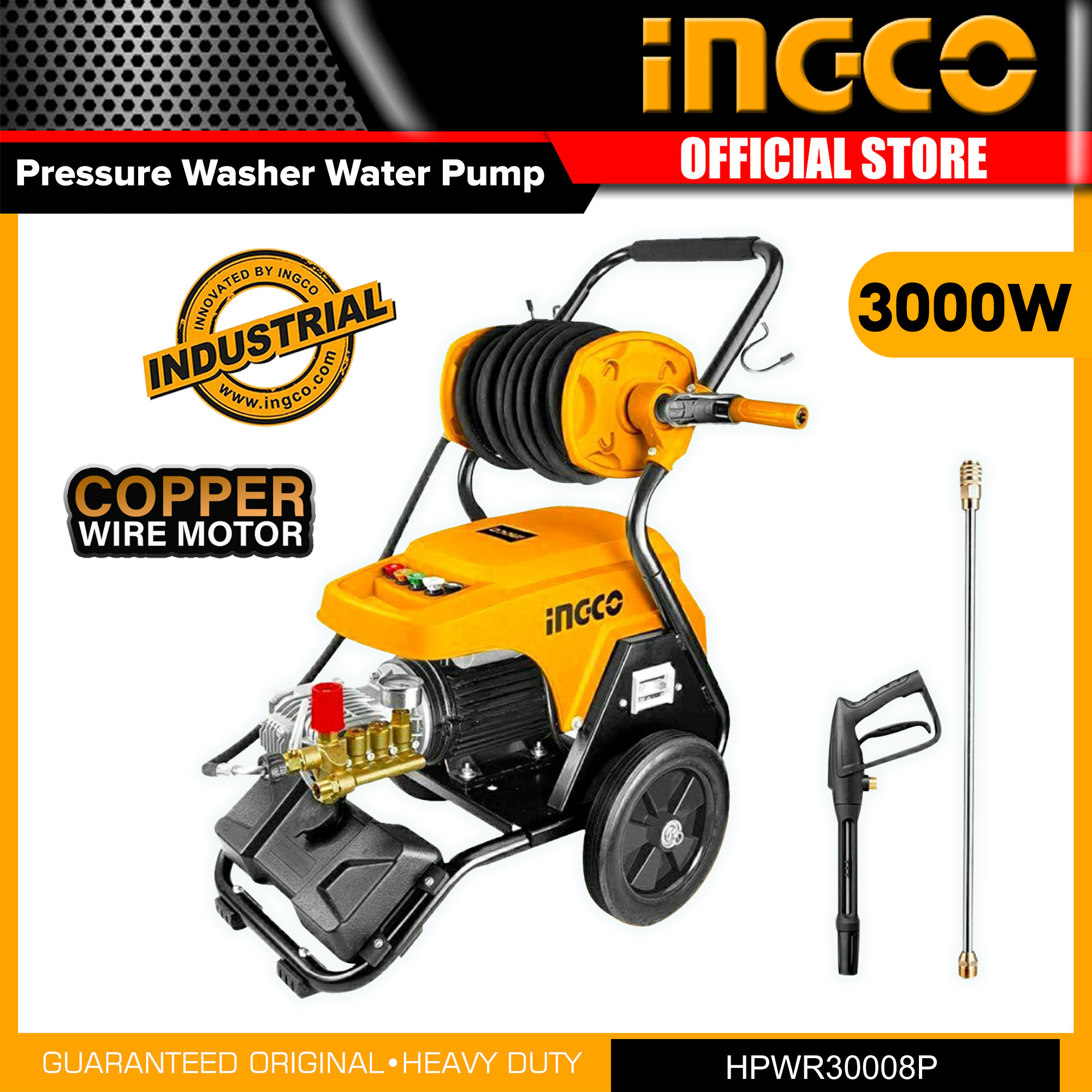 INGCO Industrial Heavy Duty High Electric Pressure Washer Motor Pump