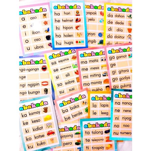 Abakada tagalog primary reading laminated educational flashcards ...