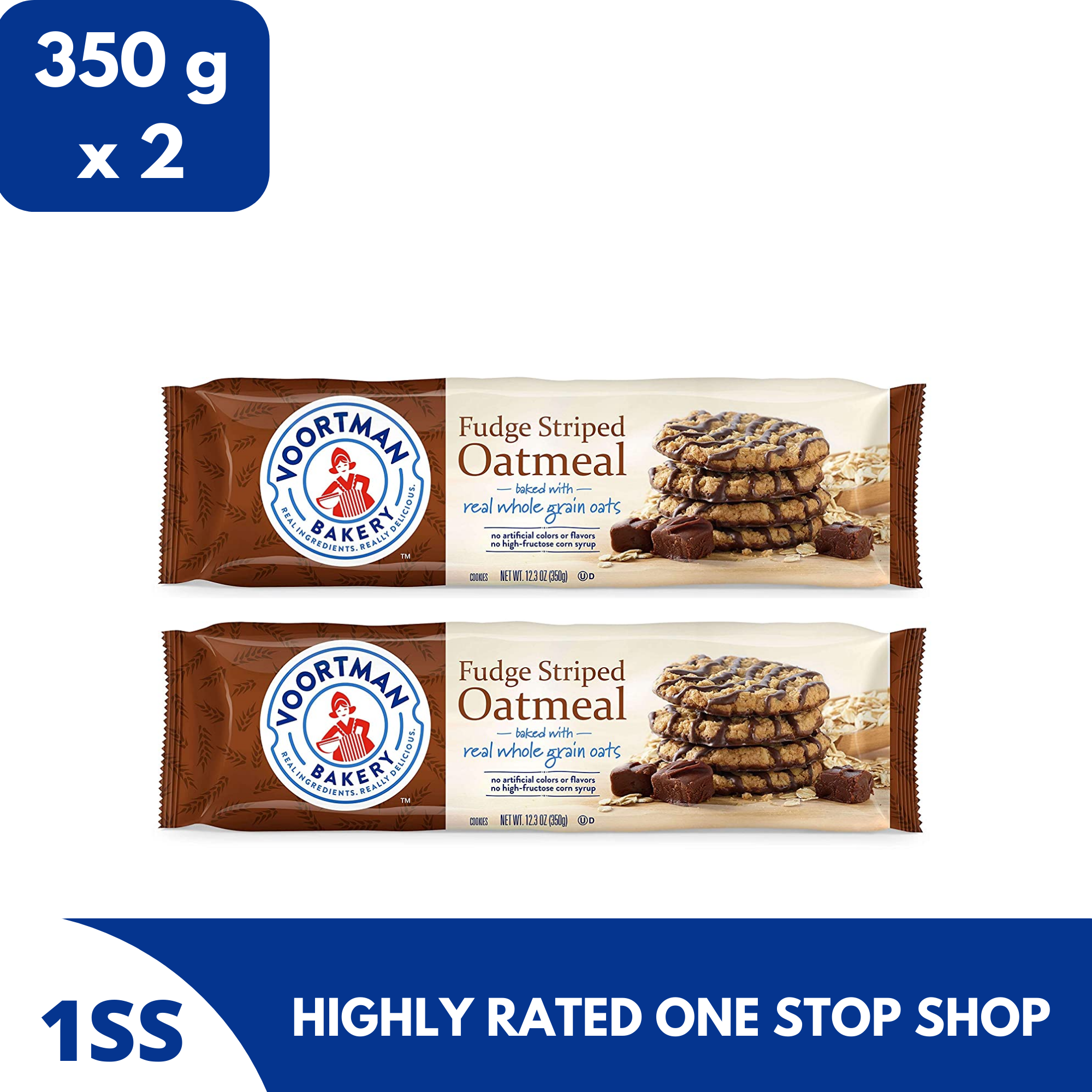 Voortman Fudge Striped Oatmeal Cookies, 350g set of 2 Lazada PH