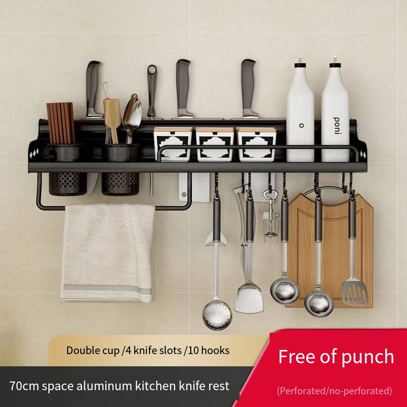 Knife shelving 506070CM WallMounted Hanging Knife Holder Rail Kitchenware Organizer Spice