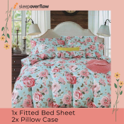sleepoverflow Floral Printed Bed Sheet Set - Various Sizes