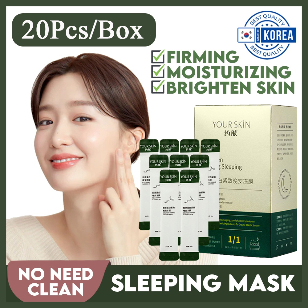 20Pcs/Box Yfuveoy Collagen Firming Sleeping Mask NoCleaning Hydrating and Moisturizing Skin
