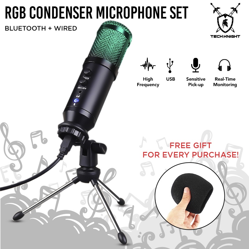 fifine microphone Tk RGB USB Condenser Microphone Kit Computer