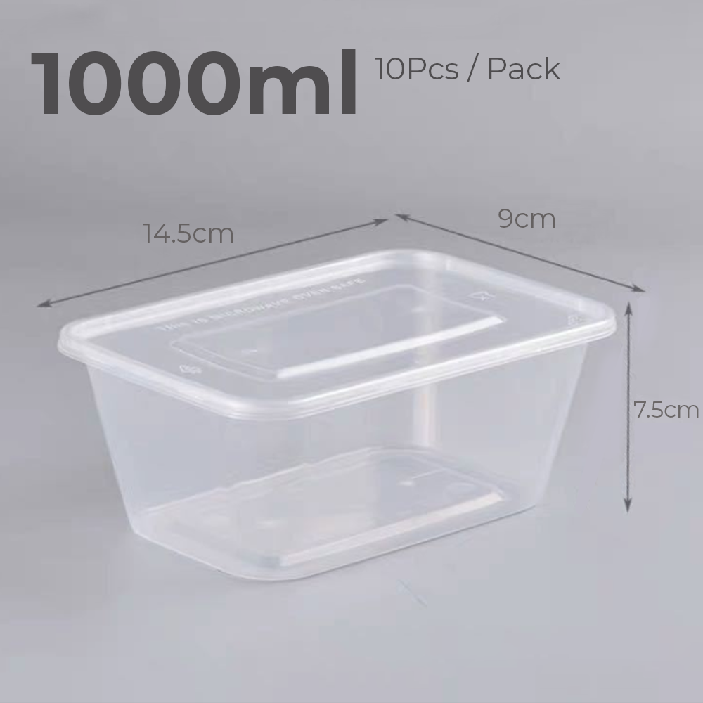 1000ml 40oz Microwaveable Food Grade Rectangular Container 10 Pcs Lazada Ph