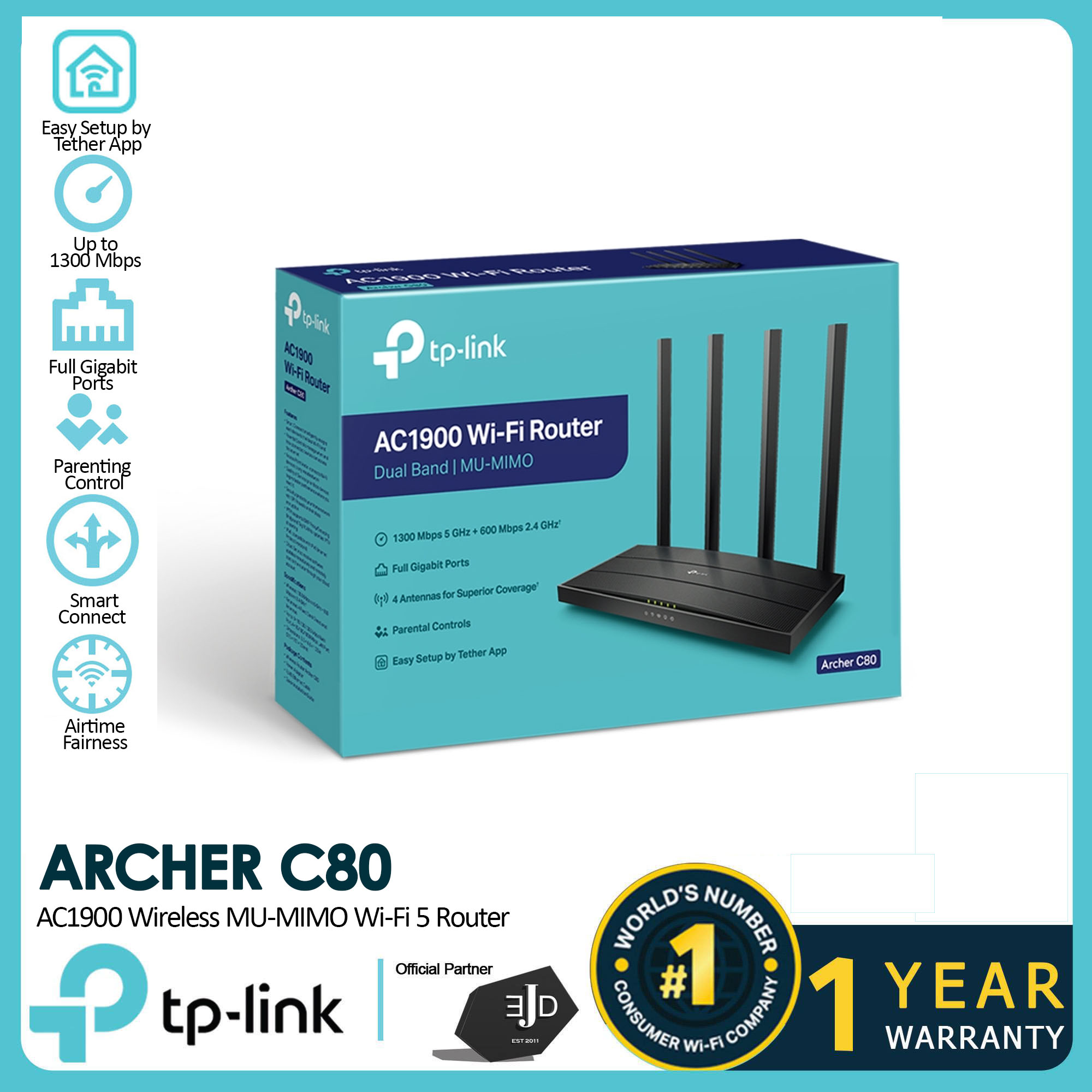 TP-Link Archer C80 AC1900 MU-MIMO Wi-Fi ルーター 無線LAN - 無線LAN