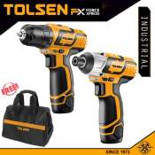 Tolsen Cordless Drill & Impact Driver Set with Bag