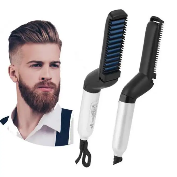 heated beard brush straightener & volumizer