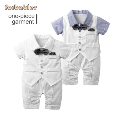 Baby Boy Gentlemen Baptism suit Jumper White Suit Baby fashion Dress suit