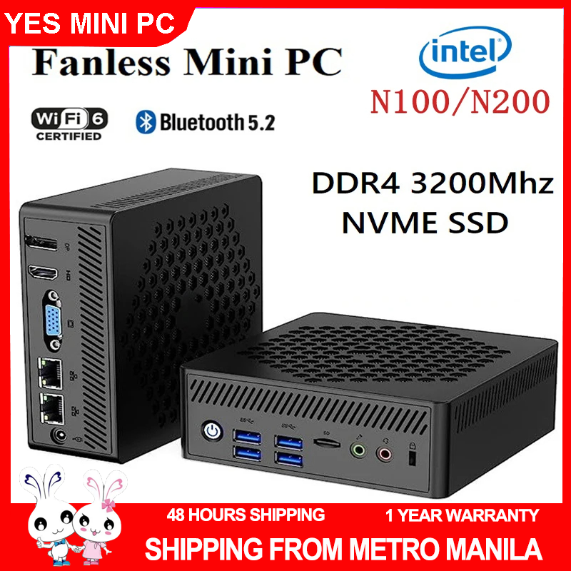 Fanless N100 Mini PC Firewall Micro Appliance,Intel 12th Alder Lake-N100  Dual Gigabit Ethernet Desktop Mini Computer 16GB DDR4 RAM 512GB NVME  SSD,Home