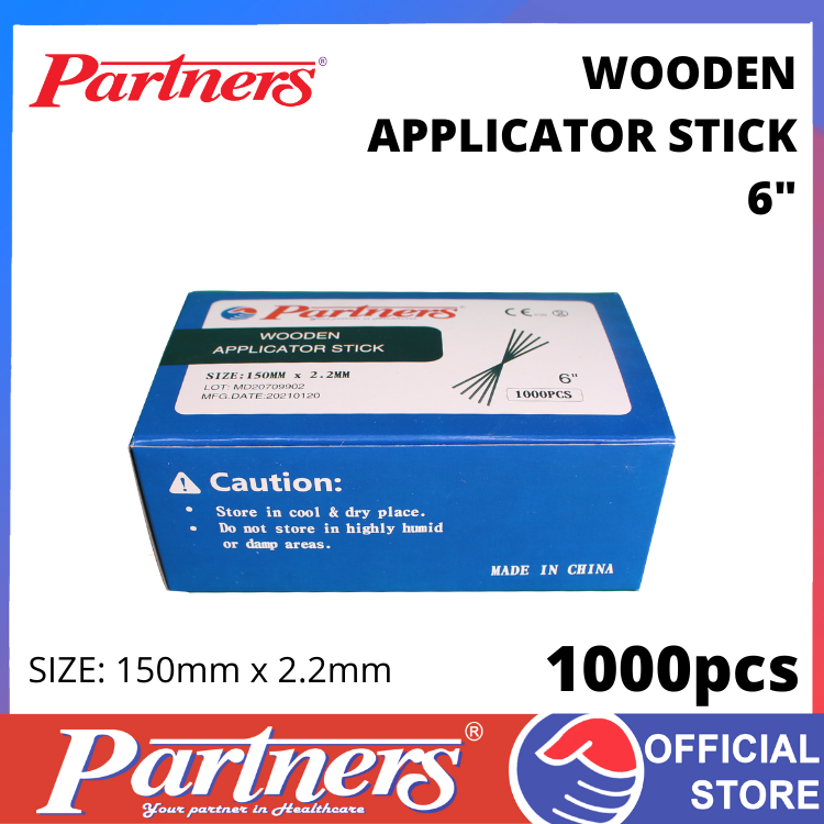 PARTNERS Wooden Applicator Stick Nonsterile Size150mmx2.2mm (1000pcs