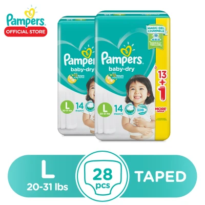 Pampers Baby Dry Taped Economy Large 14 x 2 (28 pcs)