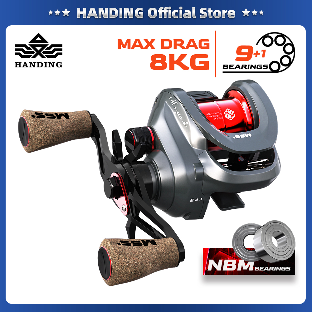 HANDING Magic L Casting Fishing Reel 8KG Max Drag 6.4:1 9+1BB