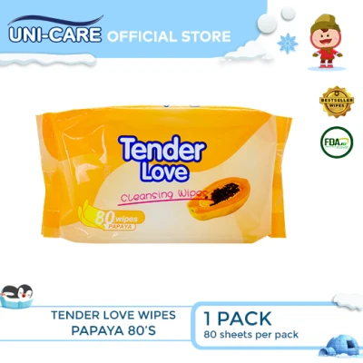 Tender Love Papaya Cleansing Wipes 80's Pack of 1