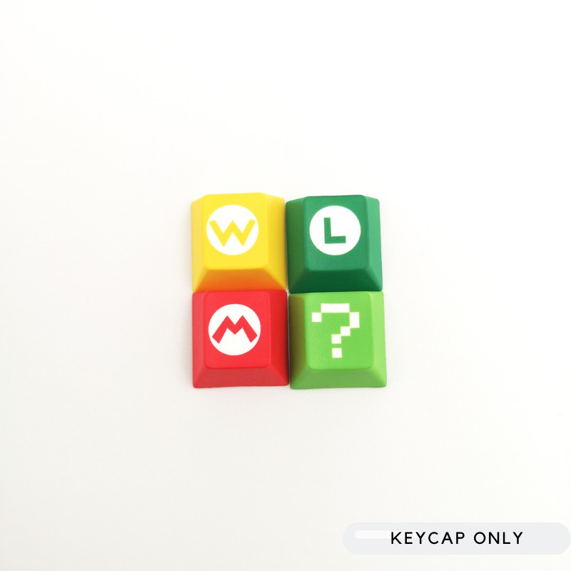 4Pcs/set Mario Design PBT Keycap OEM Cherry Profile DYE-SUB Keycap for MX Switch Mechanical Keyboard