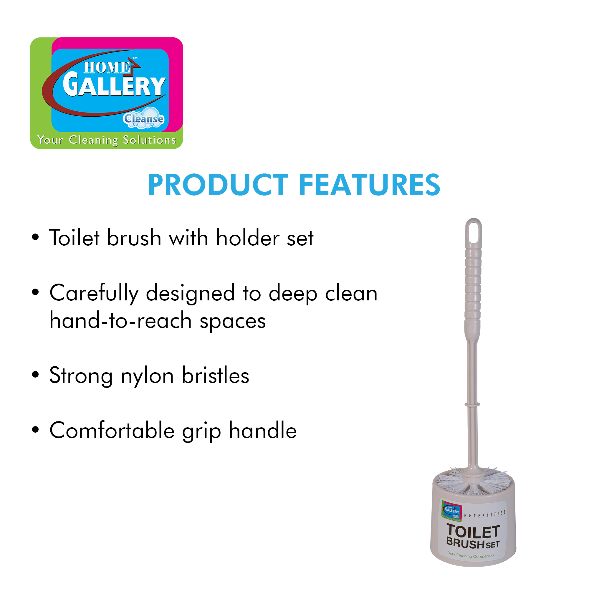 Home Gallery Toilet Brush with Holder Set