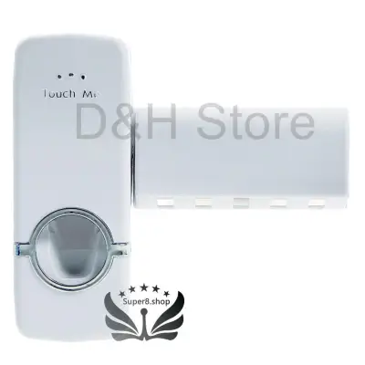 D&H Store Touch Me Automatic Toothpaste Dispenser with Toothbrush Holder
