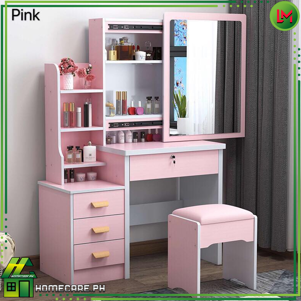 HOMECARE PH.Dressing Table , Mirror and Makeup Stool Set Vanity Table ...