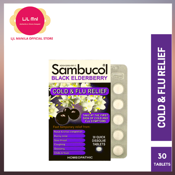 Sambucol Black Elderberry, Cold & Flu Relief, 30 Quick Dissolve Tablets