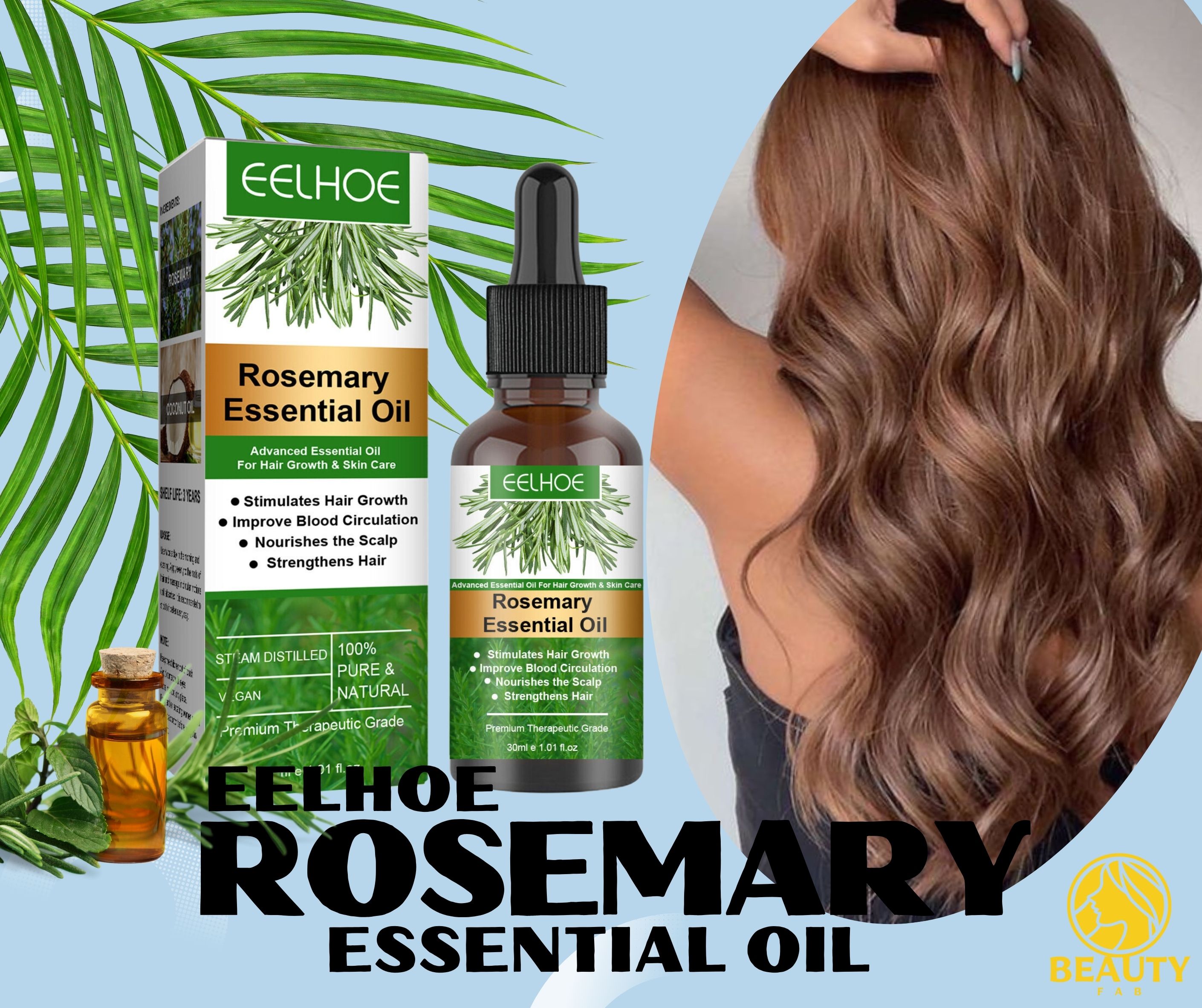 Eelhoe Rosemary Hair Growth Essential Oil Anti Hair Loss Fast Regrowth