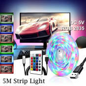 5M RGB LED Strip Lights with Remote Controller - OEM